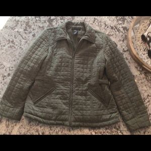 Geoffrey Beene Sport Quilted Coat Size L Hunter Green